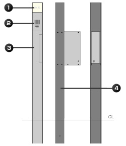 機能門柱 TYPE L （インターホンカバー付き）