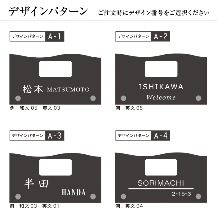 インターホンカバー表札 ブラック