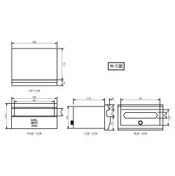 外寸図 埋め込み郵便ポスト LEON MB0410
