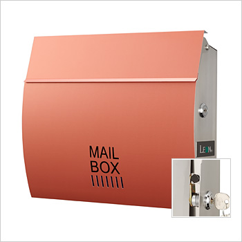 デザイナーズ郵便ポスト LEON MB4801 ステンレス シャンパンゴールド(マグネット付き)